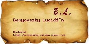Benyovszky Lucián névjegykártya